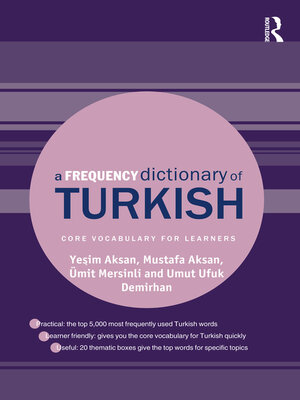 cover image of A Frequency Dictionary of Turkish